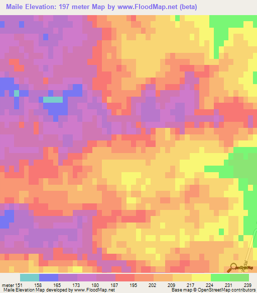 Maile,Chile Elevation Map