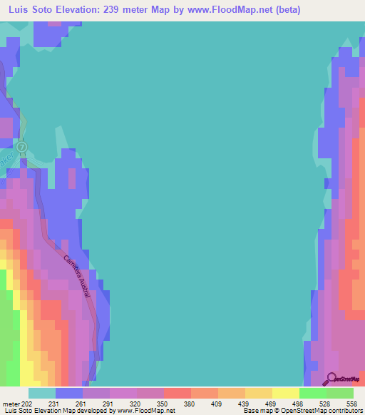 Luis Soto,Chile Elevation Map