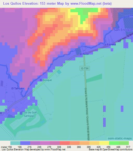 Los Quilos,Chile Elevation Map