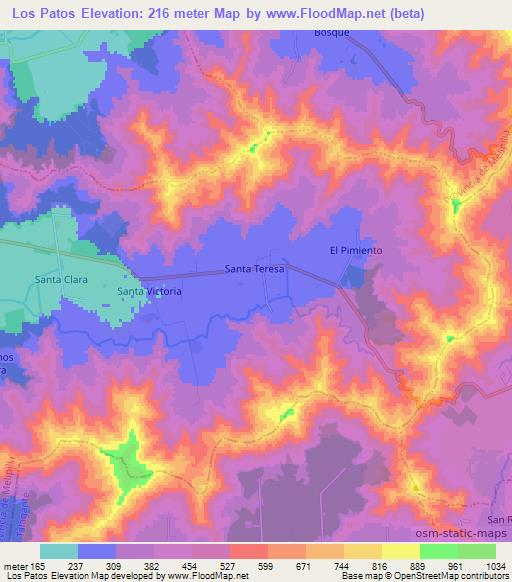 Los Patos,Chile Elevation Map