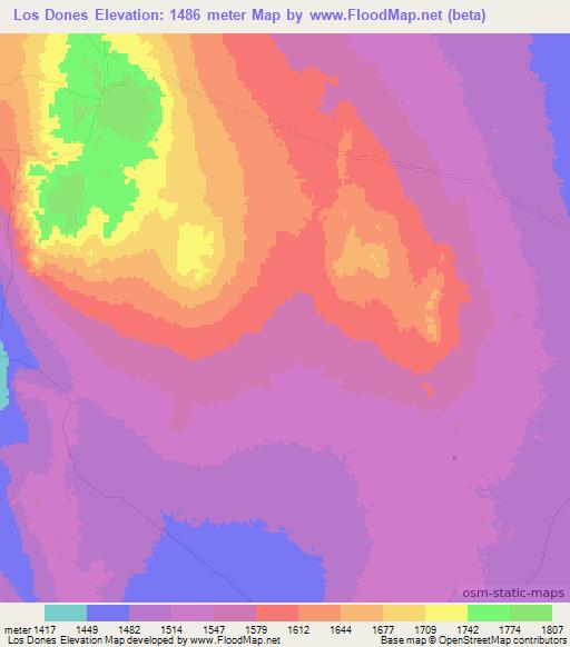 Los Dones,Chile Elevation Map