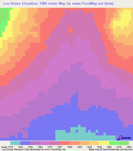 Los Dones,Chile Elevation Map