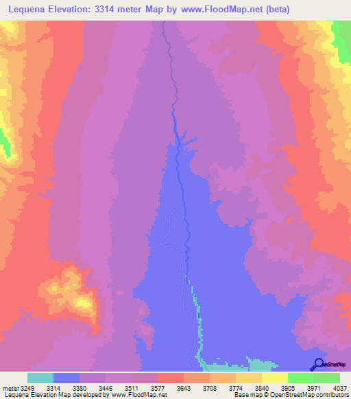 Lequena,Chile Elevation Map