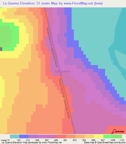 La Quema,Chile Elevation Map
