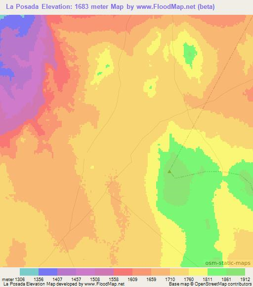 La Posada,Chile Elevation Map