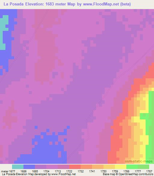 La Posada,Chile Elevation Map