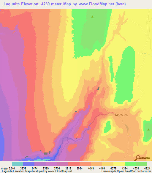 Lagunita,Chile Elevation Map