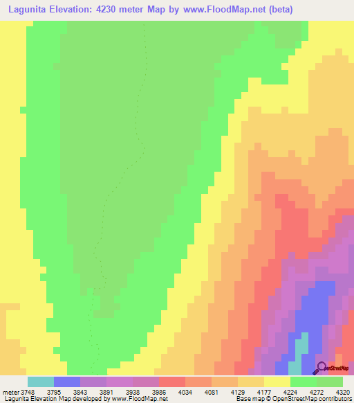 Lagunita,Chile Elevation Map