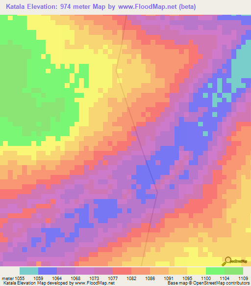 Katala,Congo (Kinshasa) Elevation Map