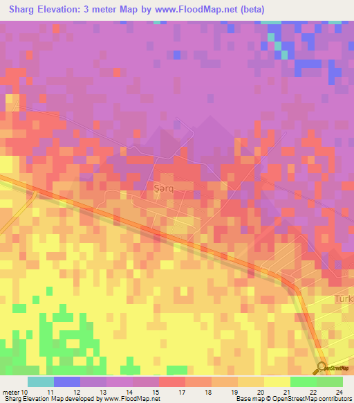Sharg,Azerbaijan Elevation Map
