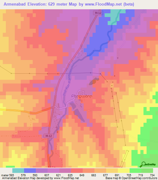 Armenabad,Azerbaijan Elevation Map