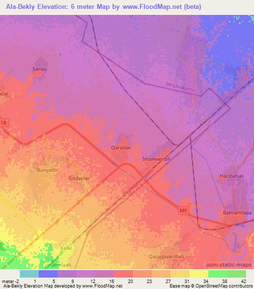 Ala-Bekly,Azerbaijan Elevation Map