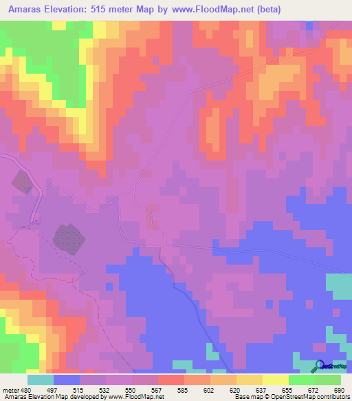 Amaras,Azerbaijan Elevation Map
