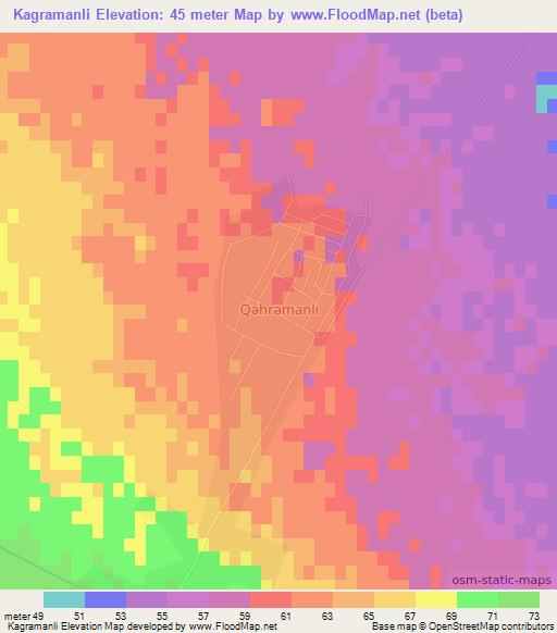 Kagramanli,Azerbaijan Elevation Map