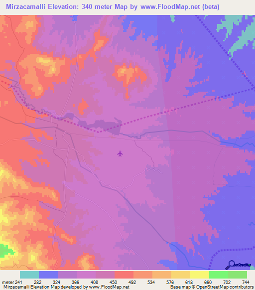 Mirzacamalli,Azerbaijan Elevation Map