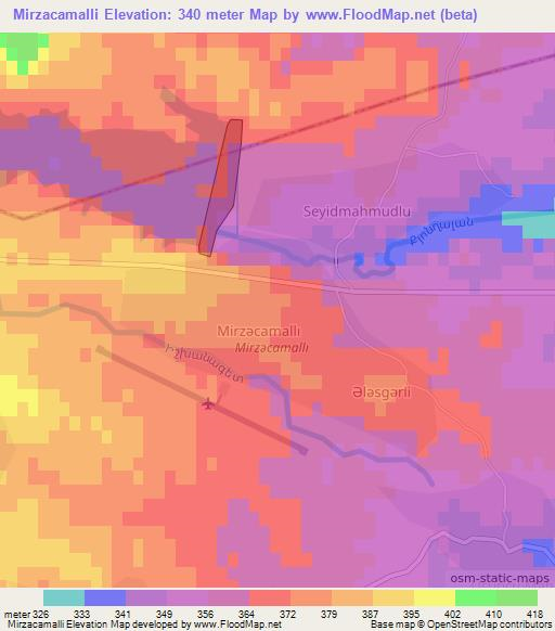 Mirzacamalli,Azerbaijan Elevation Map