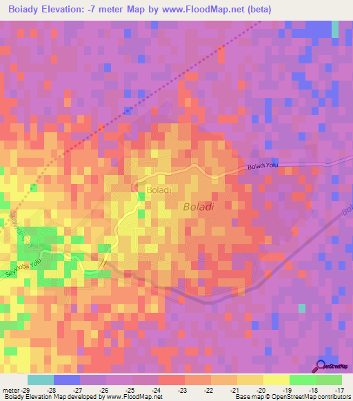 Boiady,Azerbaijan Elevation Map
