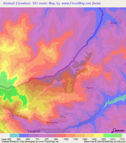 Aliabad,Azerbaijan Elevation Map