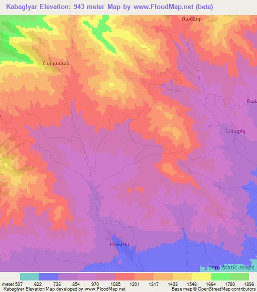 Kabaglyar,Azerbaijan Elevation Map
