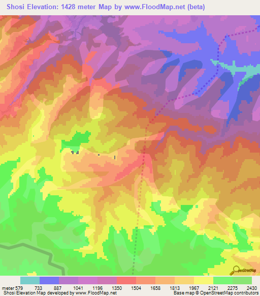 Shosi,Azerbaijan Elevation Map