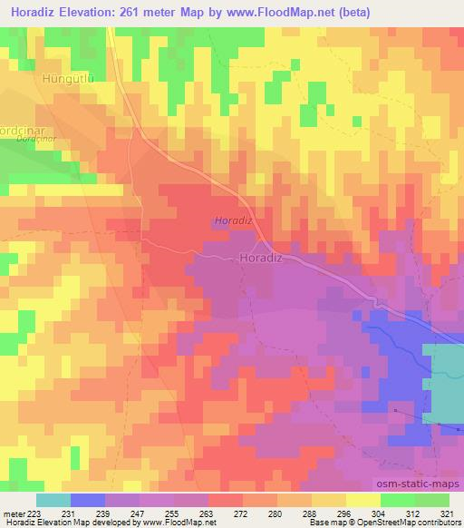 Horadiz,Azerbaijan Elevation Map