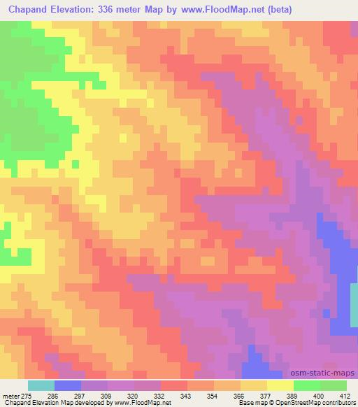 Chapand,Azerbaijan Elevation Map