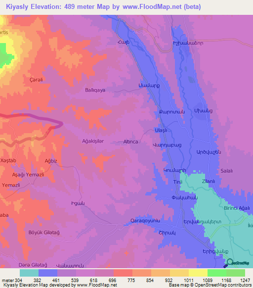 Kiyasly,Azerbaijan Elevation Map
