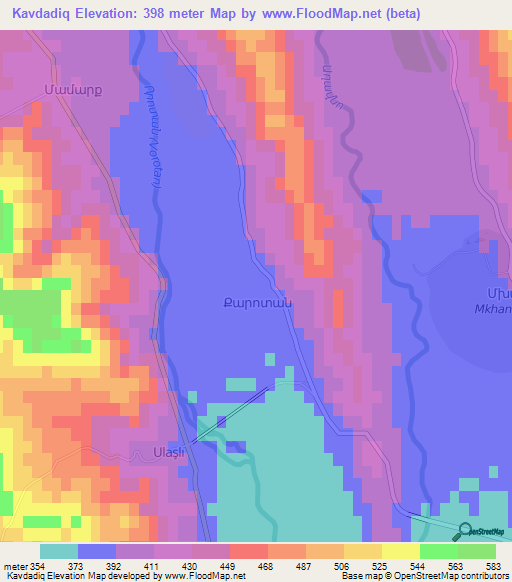Kavdadiq,Azerbaijan Elevation Map