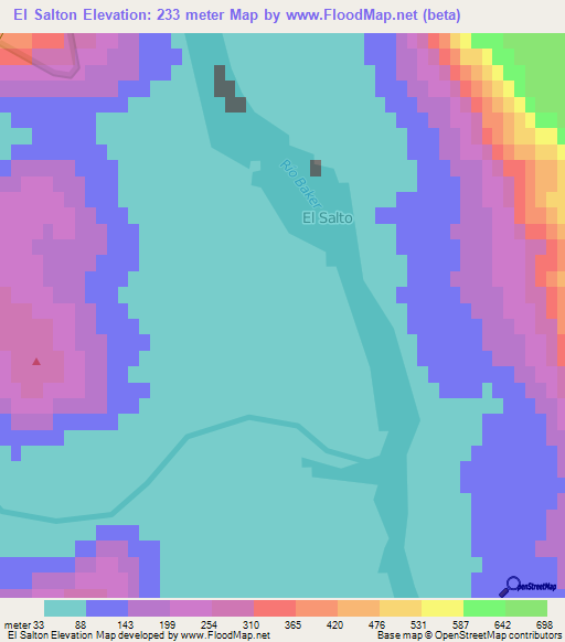 El Salton,Chile Elevation Map