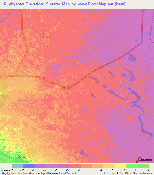 Kuybyshev,Azerbaijan Elevation Map