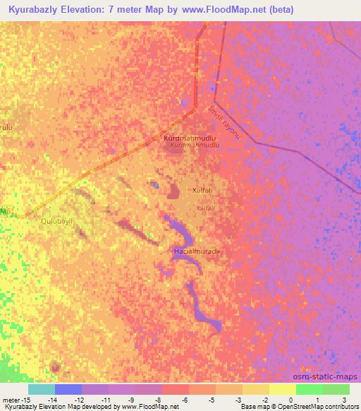 Kyurabazly,Azerbaijan Elevation Map