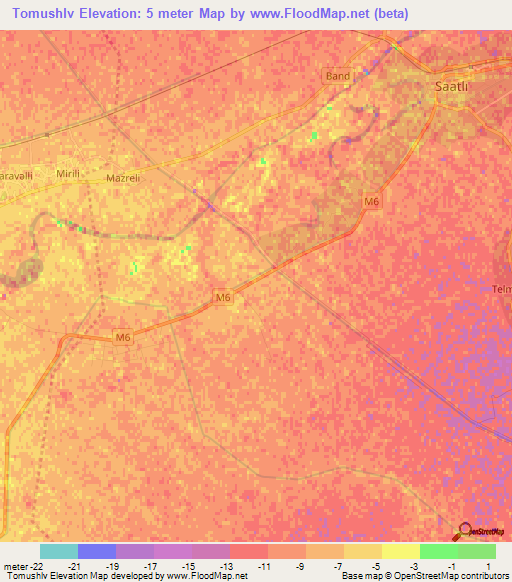 Tomushlv,Azerbaijan Elevation Map