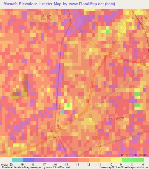 Mustafa,Azerbaijan Elevation Map