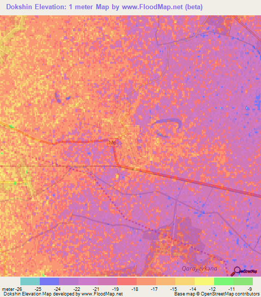 Dokshin,Azerbaijan Elevation Map