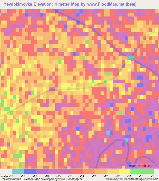 Yevdokimovka,Azerbaijan Elevation Map