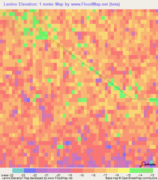 Lenino,Azerbaijan Elevation Map