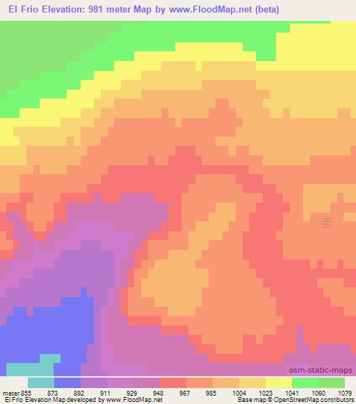 El Frio,Chile Elevation Map