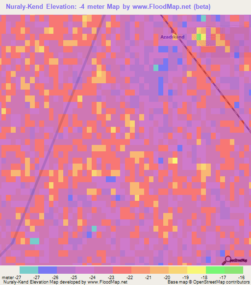 Nuraly-Kend,Azerbaijan Elevation Map