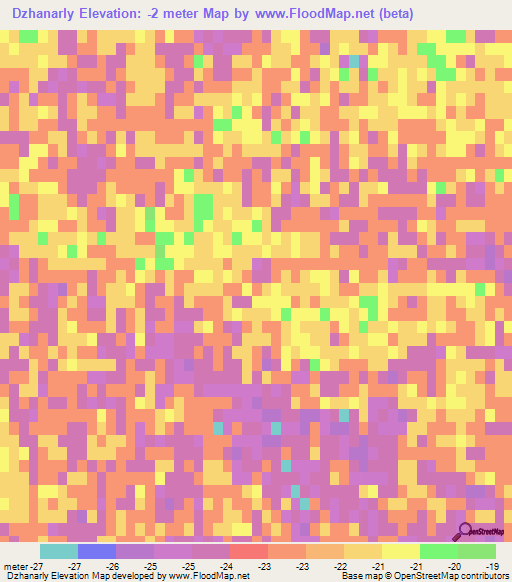 Dzhanarly,Azerbaijan Elevation Map
