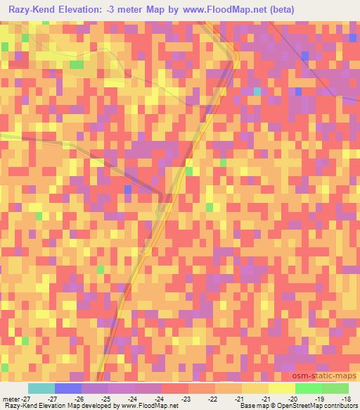 Razy-Kend,Azerbaijan Elevation Map