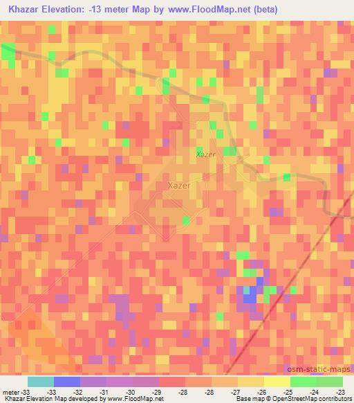 Khazar,Azerbaijan Elevation Map
