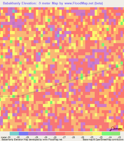 Babakhanly,Azerbaijan Elevation Map