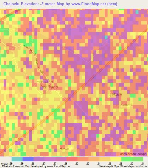 Chalovlu,Azerbaijan Elevation Map