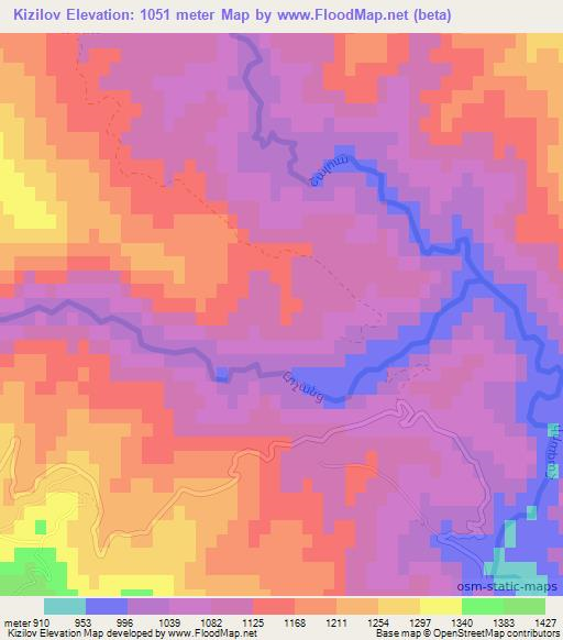 Kizilov,Azerbaijan Elevation Map