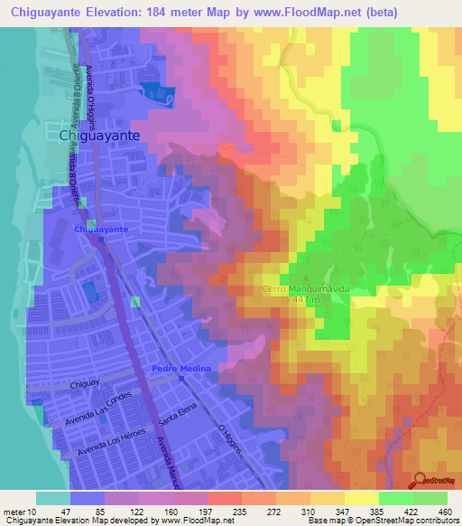 Chiguayante,Chile Elevation Map