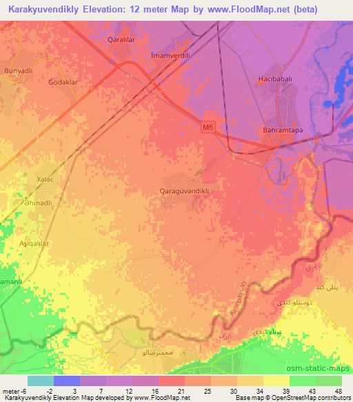 Karakyuvendikly,Azerbaijan Elevation Map
