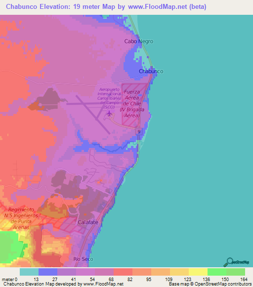 Chabunco,Chile Elevation Map