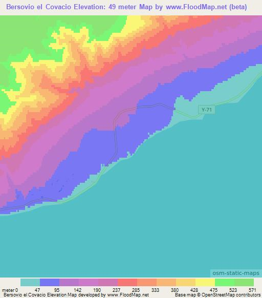 Bersovio el Covacio,Chile Elevation Map