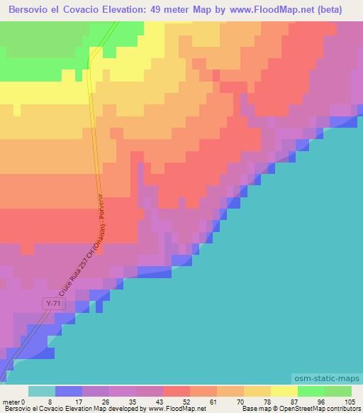 Bersovio el Covacio,Chile Elevation Map