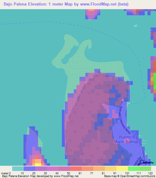 Bajo Palena,Chile Elevation Map